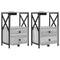 vidaXL Bedside Cabinet with Charging Station 2 pcs Grey sonoma