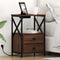 vidaXL Bedside Cabinet with Charging Station 2 pcs Brown oak