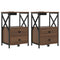 vidaXL Bedside Cabinet with Charging Station 2 pcs Brown oak
