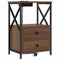 vidaXL Bedside Cabinet with Charging Station 2 pcs Brown oak