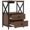 vidaXL Bedside Cabinet with Charging Station 2 pcs Brown oak