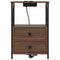 vidaXL Bedside Cabinet with Charging Station 2 pcs Brown oak