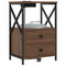 vidaXL Bedside Cabinet with Charging Station 2 pcs Brown oak