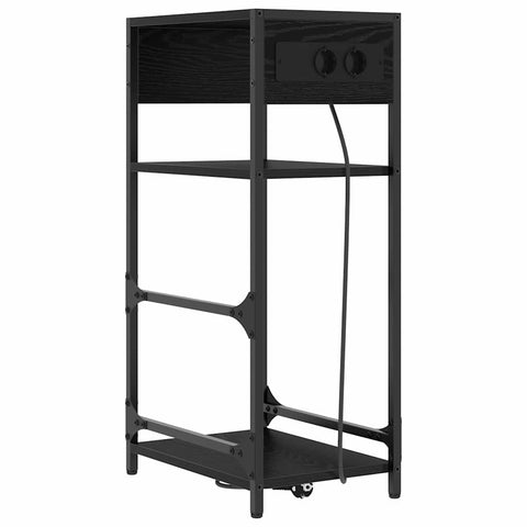 vidaXL Bedside Cabinet Black oak 40 x 27 x 76 cm Engineered wood