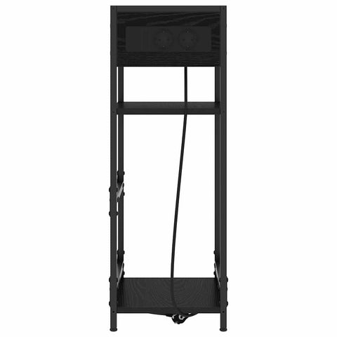 vidaXL Bedside Cabinet Black oak 40 x 27 x 76 cm Engineered wood