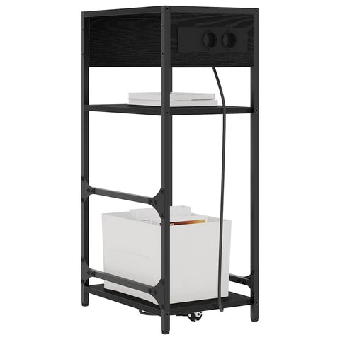 vidaXL Bedside Cabinet Black oak 40 x 27 x 76 cm Engineered wood