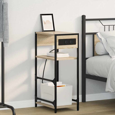 vidaXL Bedside Cabinet Sonoma oak 40 x 27 x 76 cm Engineered wood