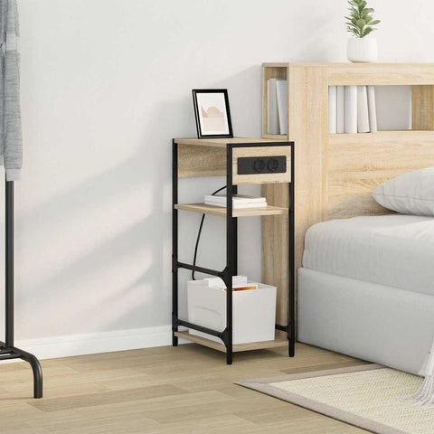 vidaXL Bedside Cabinet Sonoma oak 40 x 27 x 76 cm Engineered wood