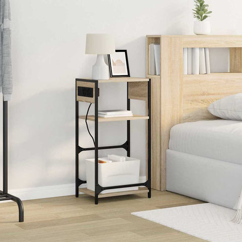 vidaXL Bedside Cabinet Sonoma oak 40 x 27 x 76 cm Engineered wood