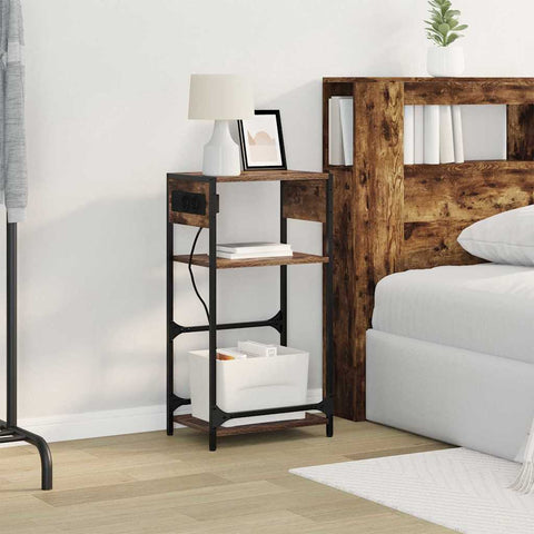 vidaXL Bedside Cabinet Smoked oak 40 x 27 x 76 cm Engineered wood
