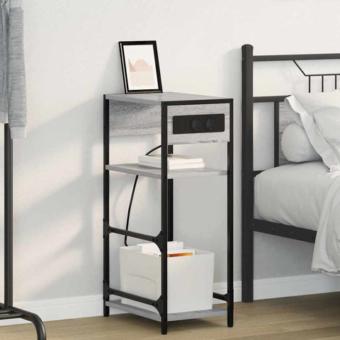 vidaXL Bedside Cabinet Grey sonoma 40 x 27 x 76 cm Engineered wood