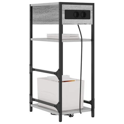 vidaXL Bedside Cabinet Grey sonoma 40 x 27 x 76 cm Engineered wood