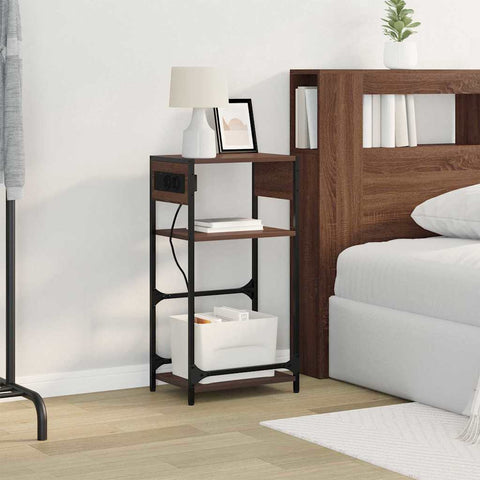 vidaXL Bedside Cabinet Brown oak 40 x 27 x 76 cm Engineered wood