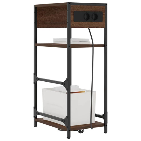 vidaXL Bedside Cabinet Brown oak 40 x 27 x 76 cm Engineered wood