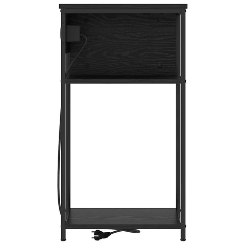 vidaXL Bedside Cabinet Black oak 41 x 28 x 76 cm Engineered wood