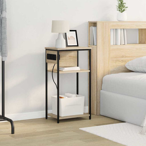 vidaXL Bedside Cabinet Sonoma oak 41 x 28 x 76 cm Engineered wood