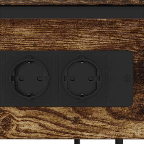 vidaXL Bedside Cabinet Smoked oak 41 x 28 x 76 cm Engineered wood