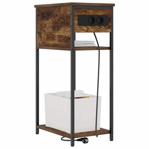 vidaXL Bedside Cabinet Smoked oak 41 x 28 x 76 cm Engineered wood