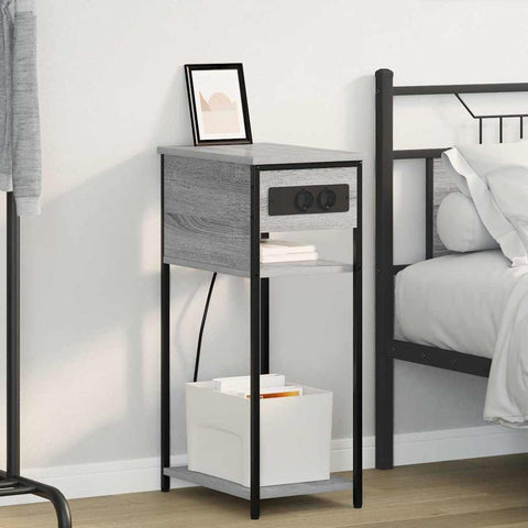 vidaXL Bedside Cabinet Grey sonoma 41 x 28 x 76 cm Engineered wood