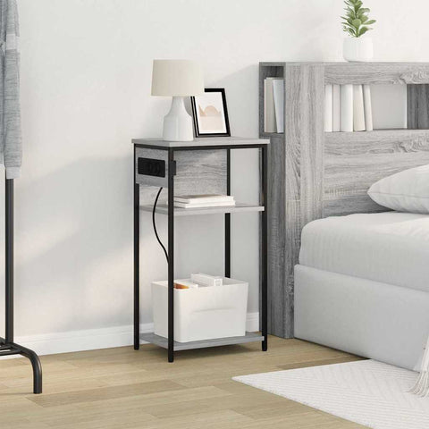 vidaXL Bedside Cabinet Grey sonoma 41 x 28 x 76 cm Engineered wood