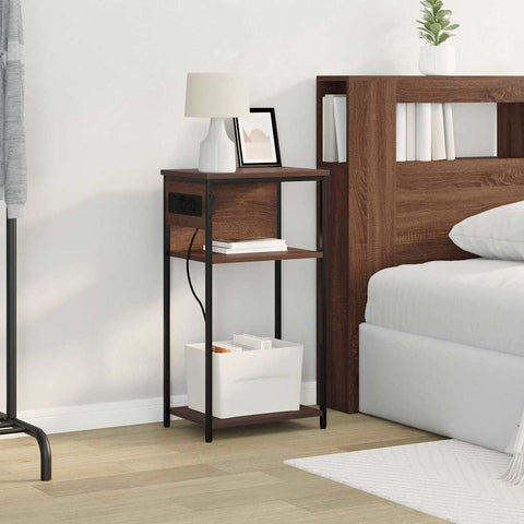 vidaXL Bedside Cabinet Brown oak 41 x 28 x 76 cm Engineered wood