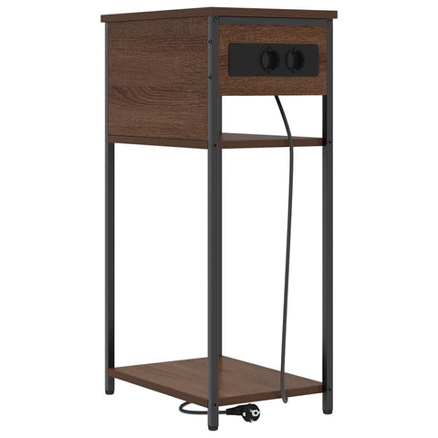 vidaXL Bedside Cabinet Brown oak 41 x 28 x 76 cm Engineered wood
