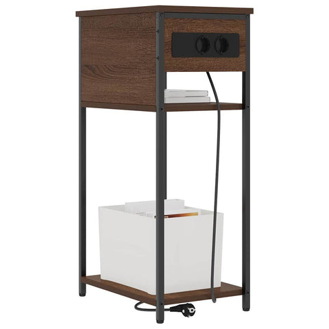 vidaXL Bedside Cabinet Brown oak 41 x 28 x 76 cm Engineered wood