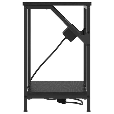 vidaXL Bedside Table Black oak 38 x 30 x 48 cm Engineered wood