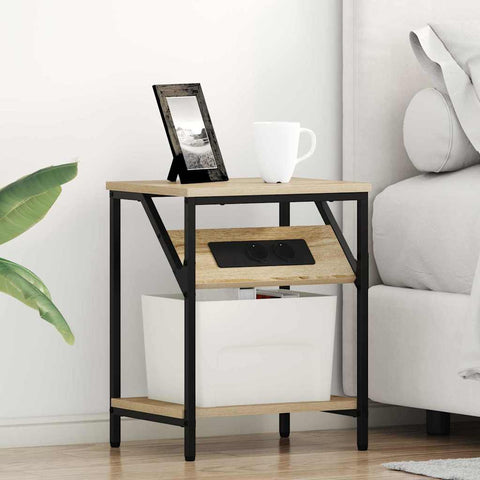vidaXL Bedside Table Sonoma oak 38 x 30 x 48 cm Engineered wood