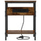 vidaXL Bedside Table Smoked oak 38 x 30 x 48 cm Engineered wood