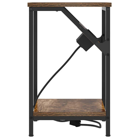 vidaXL Bedside Table Smoked oak 38 x 30 x 48 cm Engineered wood