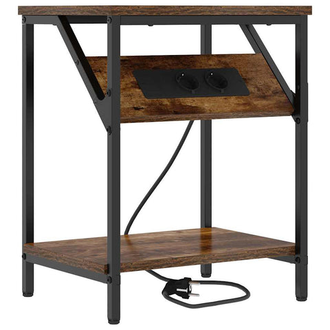 vidaXL Bedside Table 2 pcs Smoked oak 38 x 30 x 48 cm Engineered wood