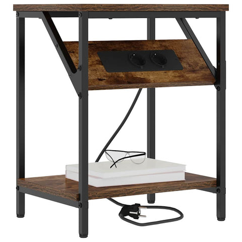 vidaXL Bedside Table 2 pcs Smoked oak 38 x 30 x 48 cm Engineered wood