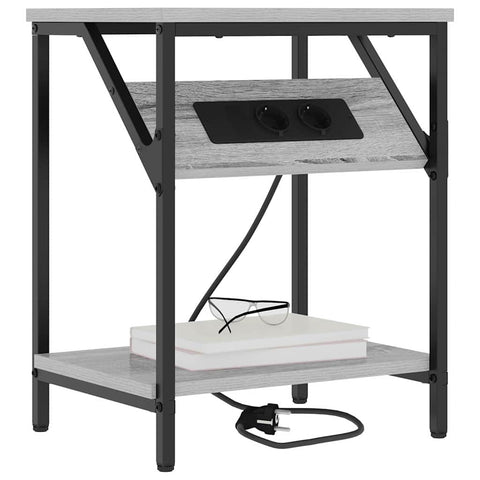 vidaXL Bedside Table 2 pcs Grey sonoma 38 x 30 x 48 cm Engineered wood