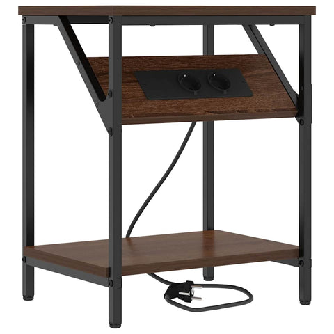 vidaXL Bedside Table Brown oak 38 x 30 x 48 cm Engineered wood
