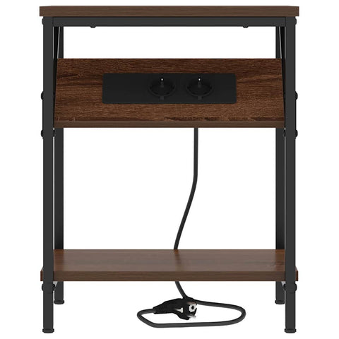 vidaXL Bedside Table Brown oak 38 x 30 x 48 cm Engineered wood