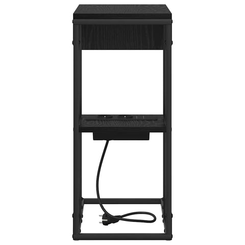 vidaXL Bedside Table Black oak 41.5 x 26 x 60.5 cm Engineered wood