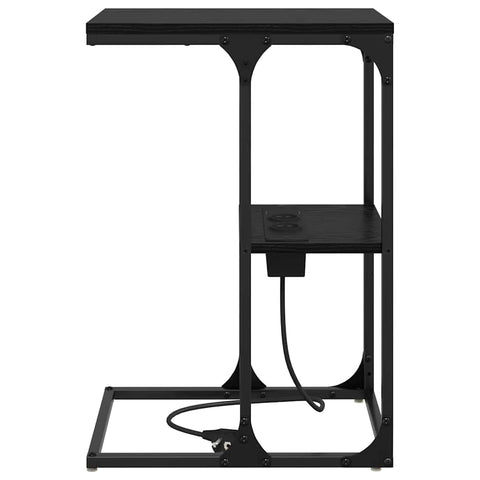 vidaXL Bedside Table Black oak 41.5 x 26 x 60.5 cm Engineered wood