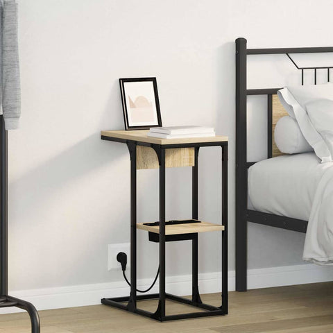 vidaXL Bedside Table Sonoma oak 41.5 x 26 x 60.5 cm Engineered wood