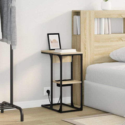 vidaXL Bedside Table Sonoma oak 41.5 x 26 x 60.5 cm Engineered wood
