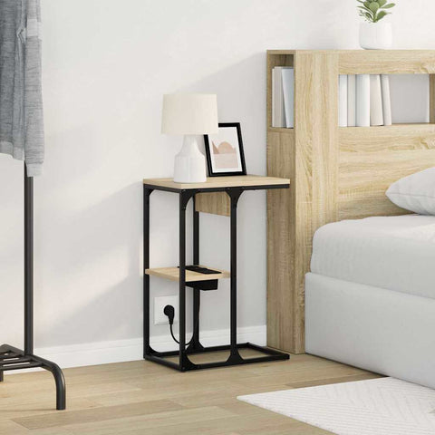 vidaXL Bedside Table Sonoma oak 41.5 x 26 x 60.5 cm Engineered wood