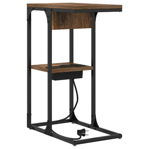 vidaXL Bedside Table Smoked oak 41.5 x 26 x 60.5 cm Engineered wood