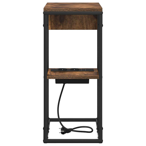 vidaXL Bedside Table Smoked oak 41.5 x 26 x 60.5 cm Engineered wood