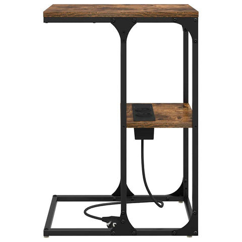 vidaXL Bedside Table Smoked oak 41.5 x 26 x 60.5 cm Engineered wood