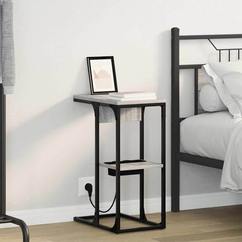 vidaXL Bedside Table Grey sonoma 41.5 x 26 x 60.5 cm Engineered wood