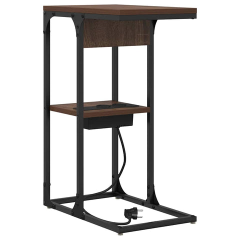 vidaXL Bedside Table Brown oak 41.5 x 26 x 60.5 cm Engineered wood