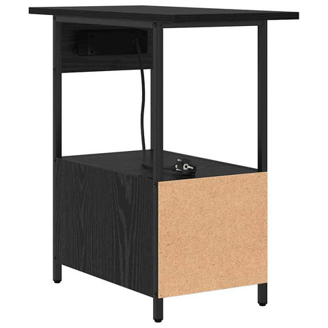 vidaXL Bedside Cabinet Black oak 60 x 30 x 61 cm Engineered wood