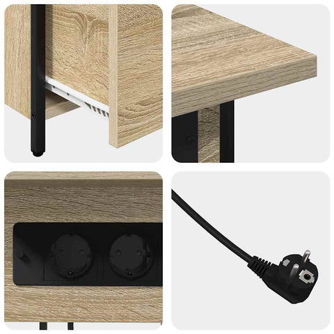 vidaXL Bedside Cabinet Sonoma oak 60 x 30 x 61 cm Engineered wood