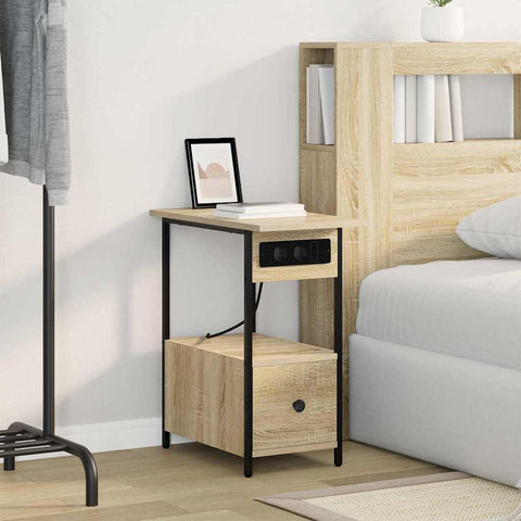vidaXL Bedside Cabinet Sonoma oak 60 x 30 x 61 cm Engineered wood