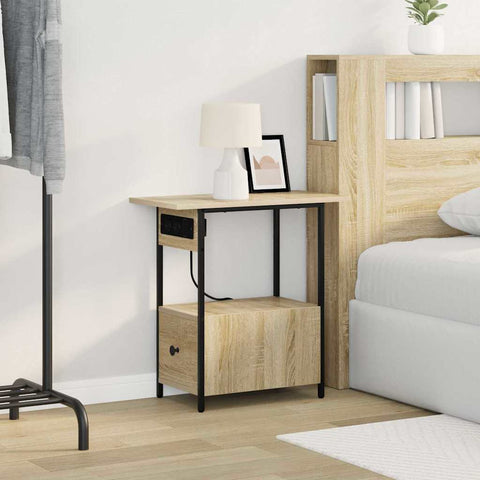 vidaXL Bedside Cabinet Sonoma oak 60 x 30 x 61 cm Engineered wood